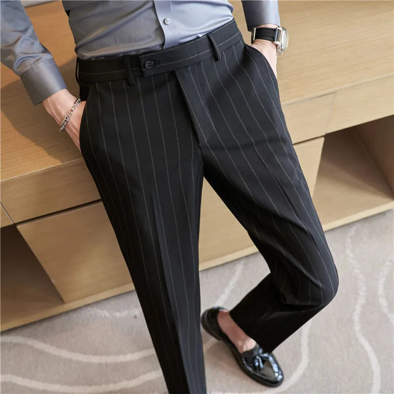 Pinstripe Suit Trousers for Men Valmont